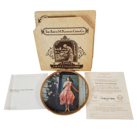Vintage Norman Rockwell Collector Plate "Standing in the Doorway" 1983 - Picture 3 of 6